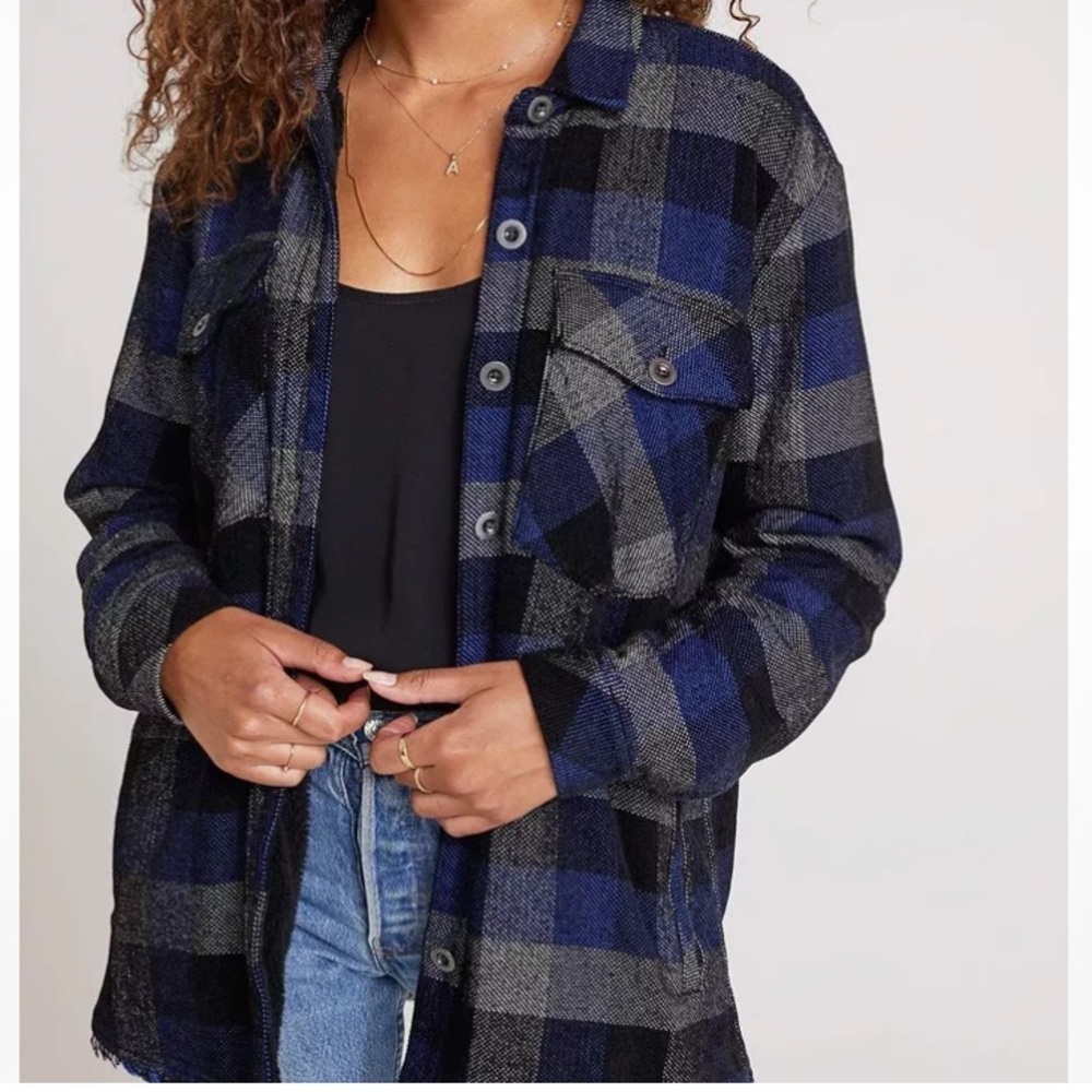 Bella Dahl | Lined Shacket in Black Check Size Small